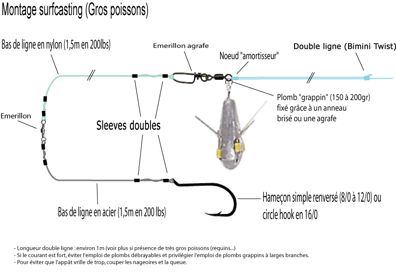 Montage pêche en surfcasting